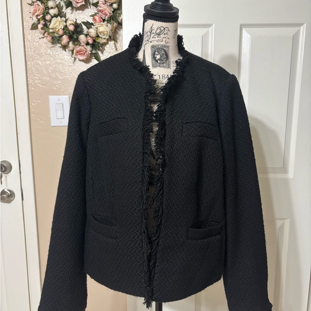 VENUS Black Textured Blazer